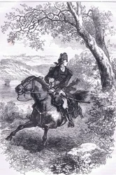 Escape de Benedict Arnold, ilustración de la Historia de los Estados Unidos de Cassell publicada por Cassell, Petter & Galpin, c.1900