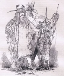 Grupo de indios fronterizos, ilustración de la Historia de los Estados Unidos de Cassell publicada por Cassell, Petter & Galpin, c.1900 (litografía)