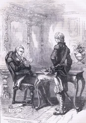 Lafayette y Washington, ilustración de la Historia de los Estados Unidos de Cassell publicada por Cassell, Petter & Galpin, c.1900 (litografía)