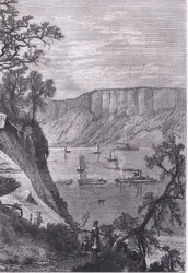 Los acantilados del Hudson, ilustración de la Historia de los Estados Unidos de Cassell publicada por Cassell, Petter & Galpin, c.1900 (litografía)