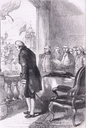 La instalación de Washington, ilustración de la Historia de los Estados Unidos de Cassell publicada por Cassell, Petter & Galpin, c.1900 (litografía)