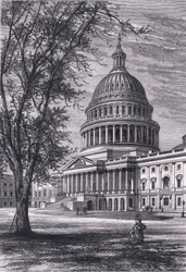 Vista del Capitolio, Washington, ilustración de la Historia de los Estados Unidos de Cassell publicada por Cassell, Petter & Galpin, c.1900 (litografía)