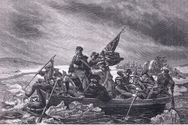 Washington cruzando el Delaware, ilustración de la Historia de los Estados Unidos de Cassell publicada por Cassell, Petter & Galpin, c.1900 (litografía)