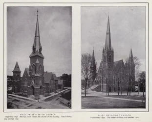 Jamestown, NY: Primera Iglesia Presbiteriana; Primera Iglesia Metodista