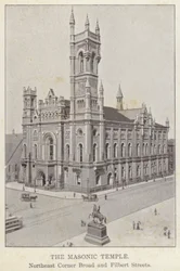 Filadelfia: El Templo Masónico, Esquina Noreste de Broad y Filbert Streets