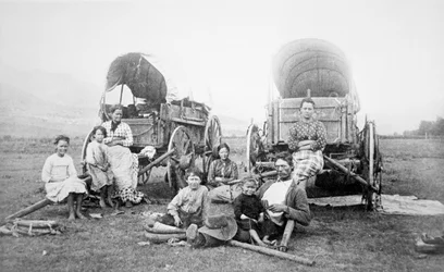Familia pionera americana, c.1870