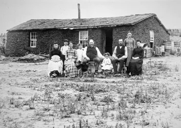 Familia pionera americana, c.1888