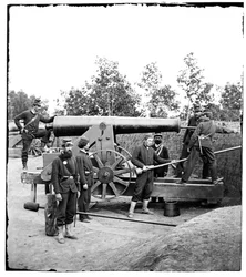 Cañón pesado en Fort Woodbury, Virginia, 1861