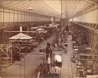 Pabellón de Maquinaria, South Avenue, Exposición Internacional del Centenario de Filadelfia, 1876