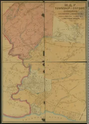Mapa del Municipio de Oxford, Boroughs de Frankford y Bridesburg con partes de Bristol, N. Liberties y Cheltenham Townships, 1849