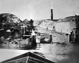Fábrica de mosquetes del Arsenal de los Estados Unidos en Harpers Ferry, 1865