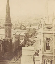 North Broad Street desde el Ayuntamiento, de la "Castner Scrapbook Collection", c.1875 (impresión en albúmina)