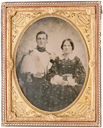 Retrato de Hamilton Branch y una mujer no identificada (daguerrotipo)