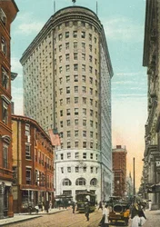 Providence, Rhode Island: Edificio Turks Head y calle Westminster (foto en color)