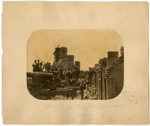 Soldados después de la evacuación de las fuerzas de la Unión derrotadas, Batalla de Fort Sumter, 1861