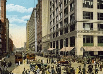 State Street, mirando al norte desde Madison Street