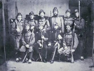 Los cadetes Zouave de Charleston del Ejército Confederado