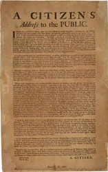 Discurso de un ciudadano al público re: apoyo a las tropas reales, 18 de diciembre de 1769
