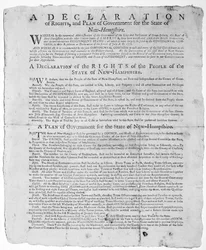Declaración de derechos y plan de gobierno para el estado de New Hampshire, 1779