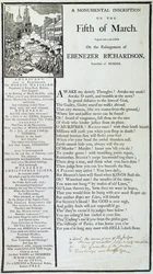 Una inscripción monumental el cinco de marzo, 1772