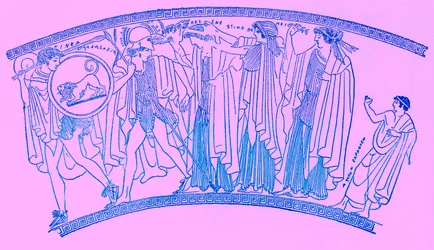 Rapto de Helena, ilustración de History of Greece de Victor Duruy, publicado en 1890