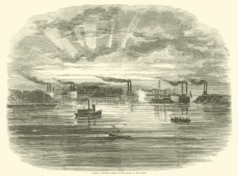 Flota del Almirante Porter en la desembocadura del Yazoo, diciembre 1862