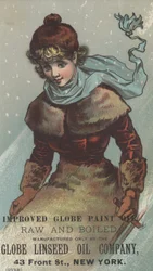 Anuncio de Globe Linseed Oil Company Improved Globe Paint, c.1880