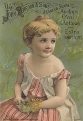 Anuncio de John Reardon & Sons Leading Soaps: Anchor, Oval, Antique and Extra Family Soaps, c.1887