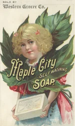 Anuncio de Maple City Self Washing Soap, c.1880
