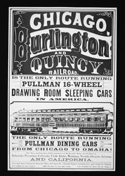 Anuncio de Coches Pullman de Chicago, c.1875