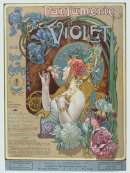 Anuncio de la perfumería "Violet", París, de "The Theatre Magazine".