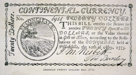 Billete americano de veinte dólares de 1775