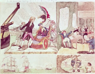 Un viejo filósofo enseñando a su hijo loco proyectos económicos, c.1807