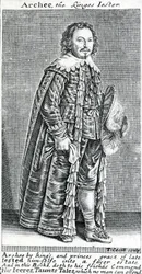 Archee, el bufón del rey, un retrato de Archibald Armstrong, por Thomas Cecill, 1639-1640