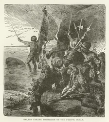 Balboa tomando posesión del Océano Pacífico