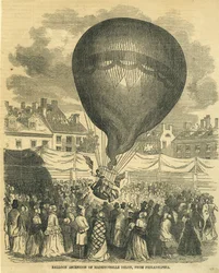 Ascensión en Globo de Mademoiselle Delon, Desde Filadelfia