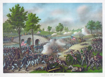 Batalla de Antietam, pub. Kurz  Allison