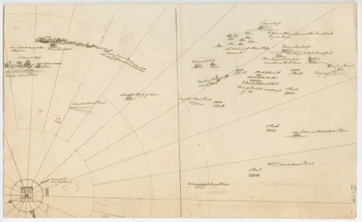 Plan de batalla para el sitio del puerto de Boston, c.1775-1776