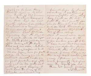 Carta de informe de batalla de G. L. Brehct (pluma y tinta sobre papel)