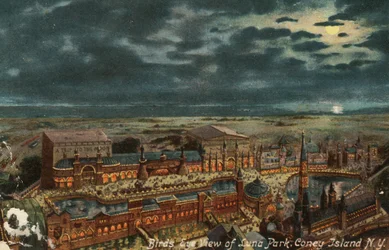 Vista aérea de Luna Park, Coney Island, Nueva York, c.1900
