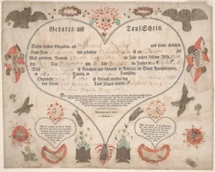 Certificado de nacimiento y bautismo para Maria Catharina Raup c.1806