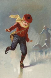 Niño patinando sobre hielo