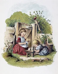 Juego de Caillou en "Schnik, schnak, bagatelas para los pequeños", juegos infantiles. ed. Londres- Georges Ronthedge y hijos. Nueva York, The broad way Ludgate s.f. c. 1890