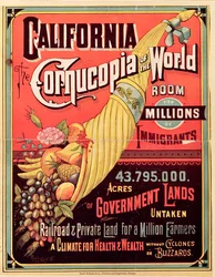 California, Cornucopia del Mundo, publicado por Rand McNally & Co., c.1870