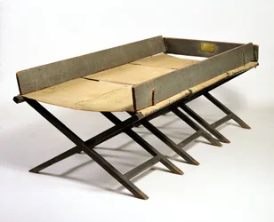 Cama de campaña que se dice fue usada por George Washington en Valley Forge, c.1777-85