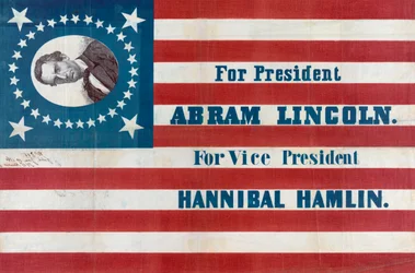 Bandera de campaña para Abraham Lincoln