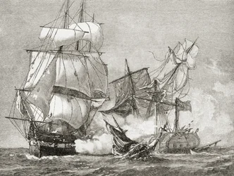 Captura del Guerriere por la Constitución el 19 de agosto de 1812, de 