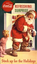 Anuncio de “Coca-Cola” con Santa Claus, años 40. Se requiere autorización previa para su uso con Coca-Cola