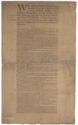 Constitución, primera impresión, impresa por Dunlap & Claypoole, 17-19 de septiembre de 1787