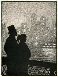 Pareja Mirando el Skyline de Manhattan